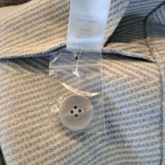 Joie Wool Blend Pea Coat Chevron Light Blue Collar 3 Buttons Outerwear sz XL - Picture 3 of 14